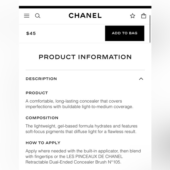 CHANEL LE CORRECTEUR DE CHANEL Longwear
Concealer (B40) - Picture 5 of 6